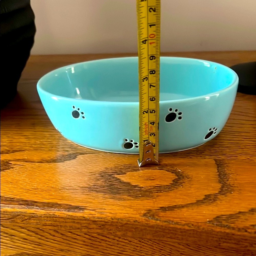 Blue Cat Bowl with Cartoon Design - Picture 6 of 6